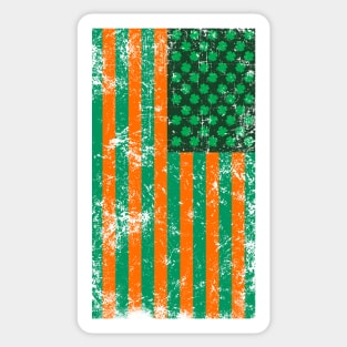 Irish American Shamrock Flag (Green/Orange) Sticker